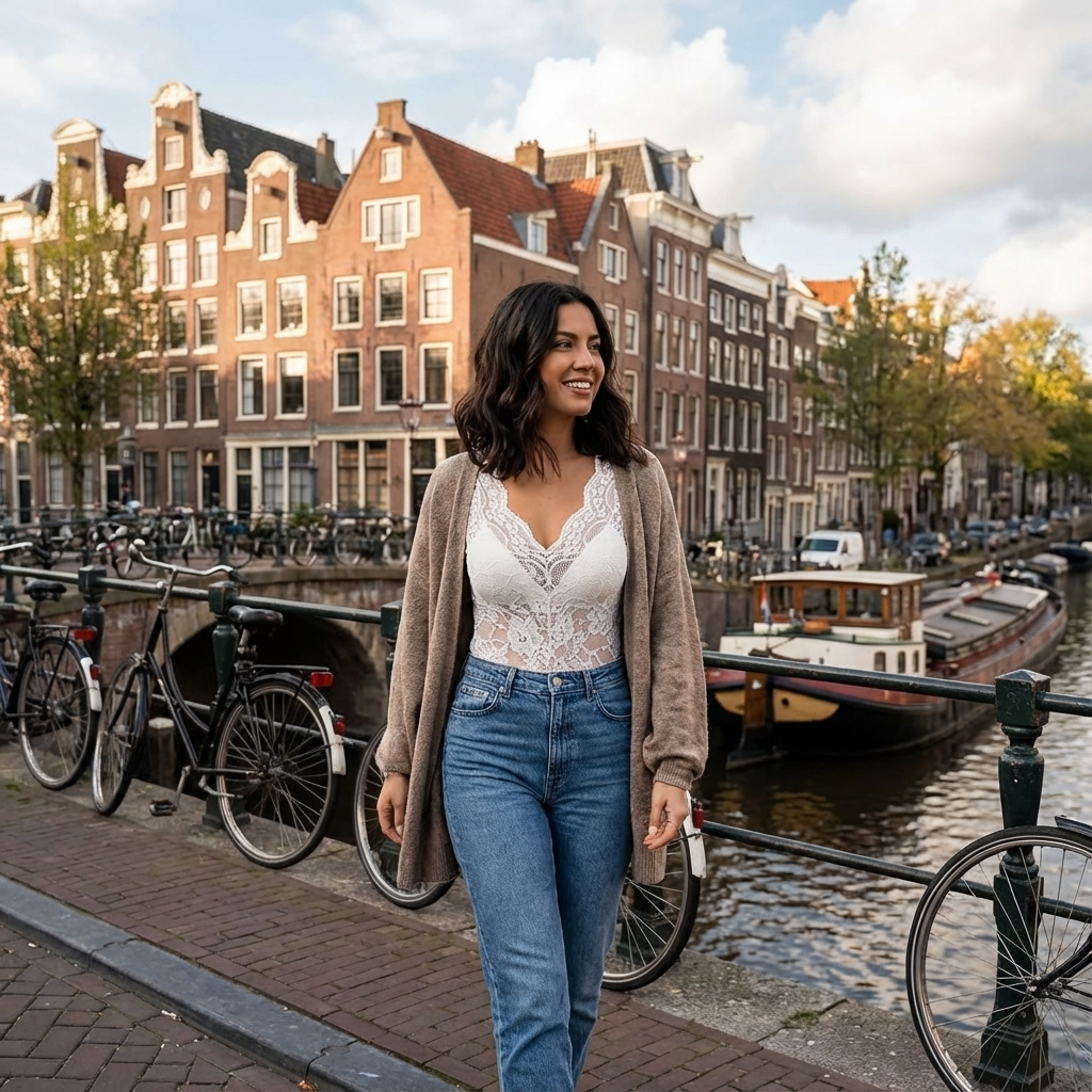 Women's Floral Lace Top V-Neck Long Sleeve