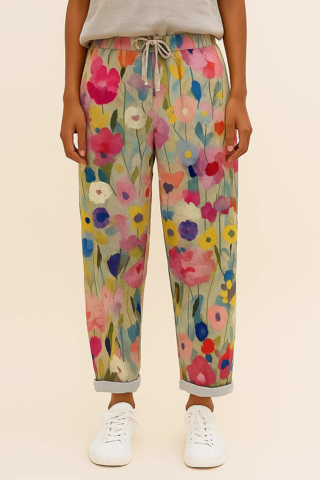 Floral Jogger Pants Women Loose Fit