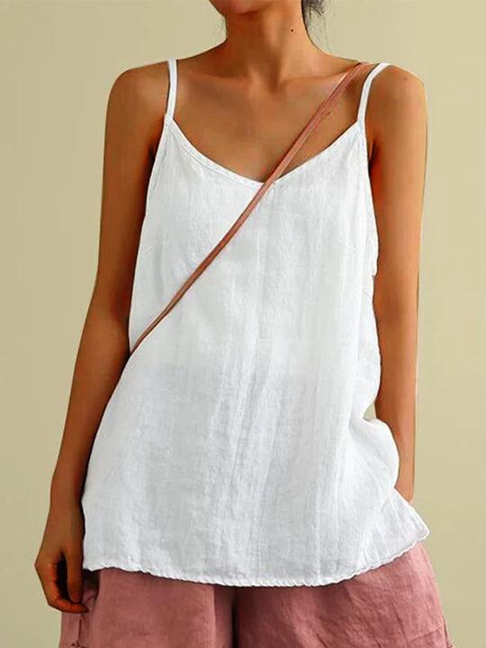 Spaghetti Strap Linen Top Women