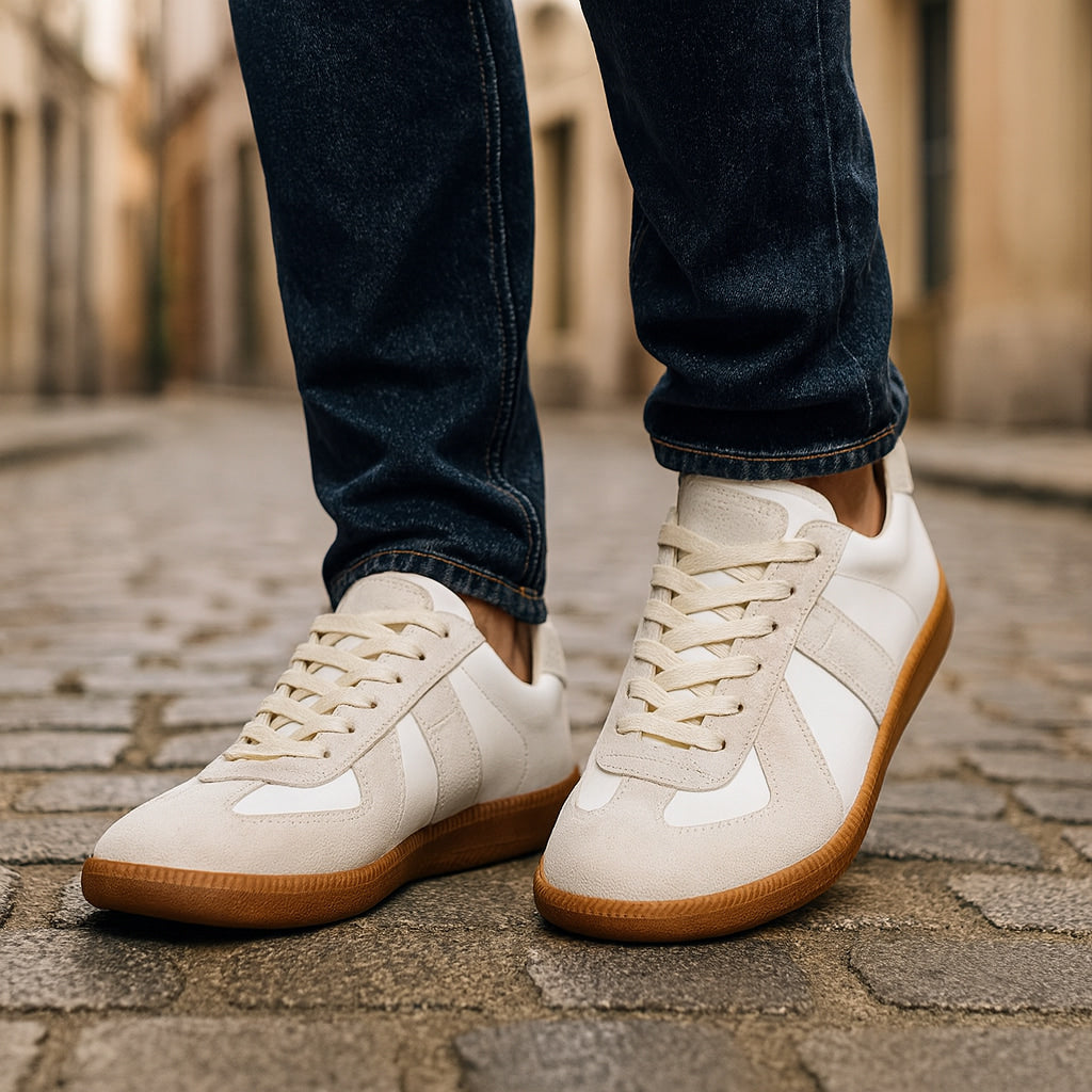 Retro Suede Leather Panel Sneakers