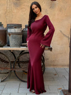 Long Sleeve Figure-Hugging Maxi Dress