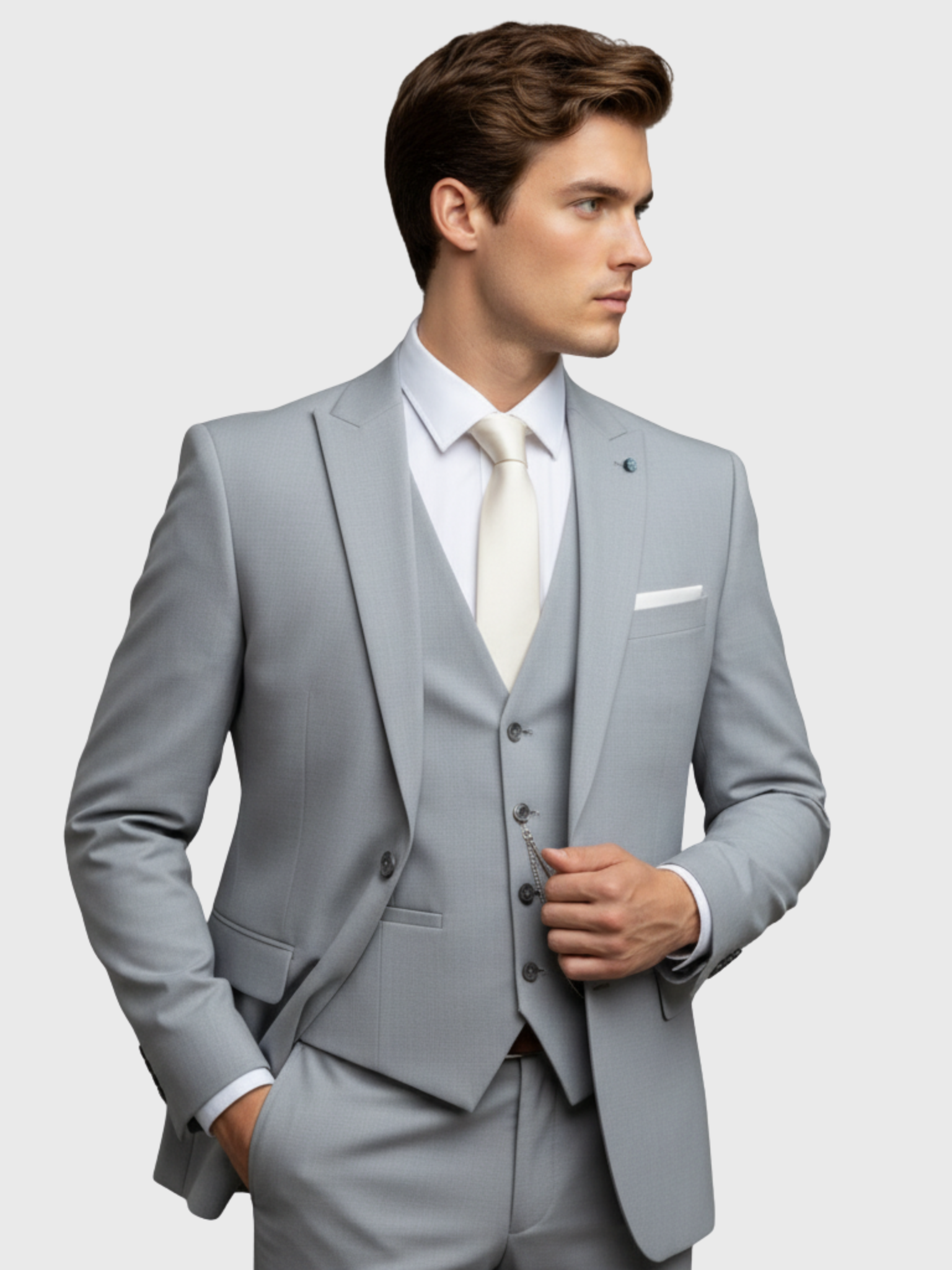 Men's Three Piece Suit Jacket Vest and Trousers Set