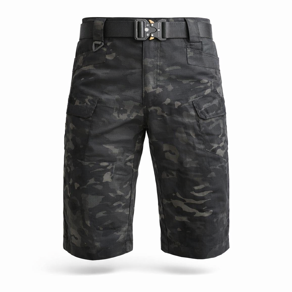 Men's cargo shorts featuring multiple pockets, made from a comfortable cotton blend, designed for a regular fit, perfect for casual wear and outdoor activities. 5