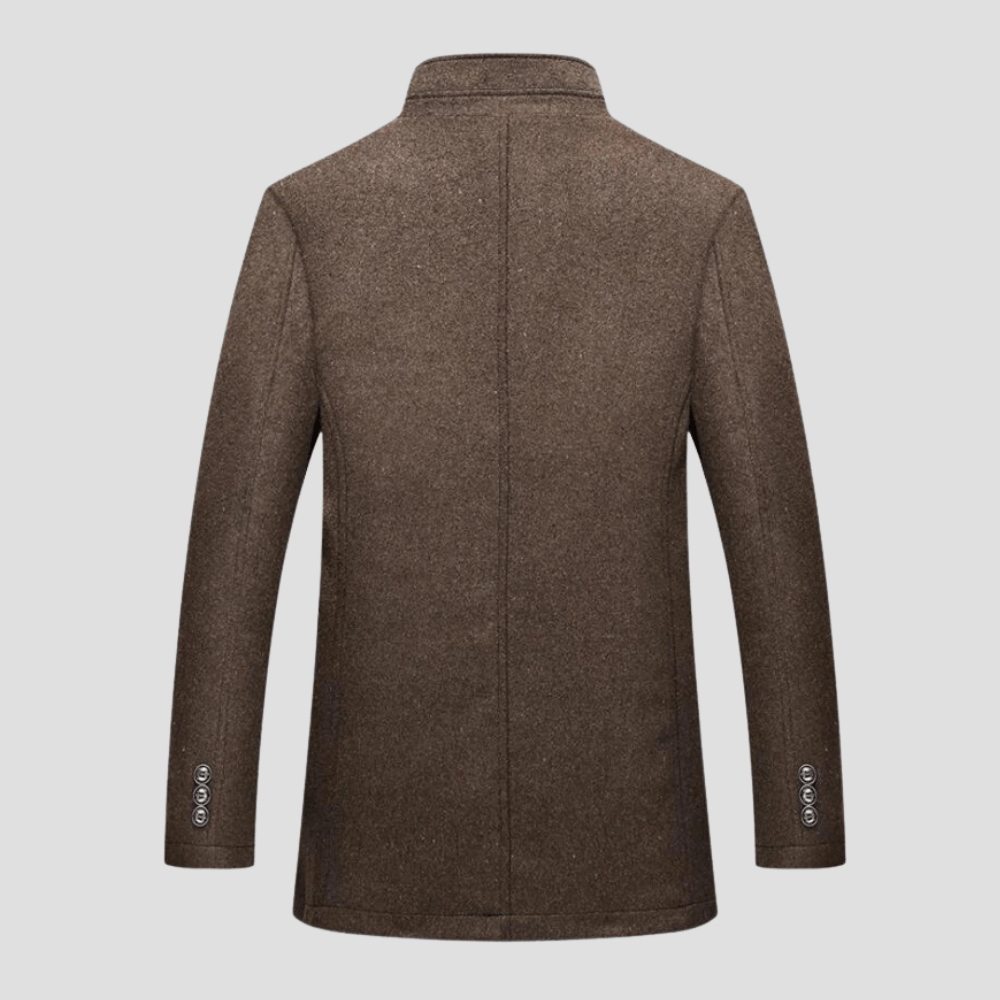 Men's Wool Coat with Removable Quilted Gilet