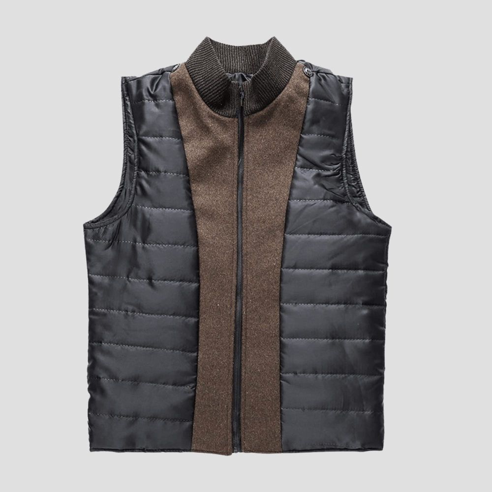 Men's Wool Coat with Removable Quilted Gilet