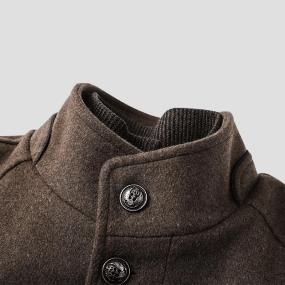 Men's Wool Coat with Removable Quilted Gilet