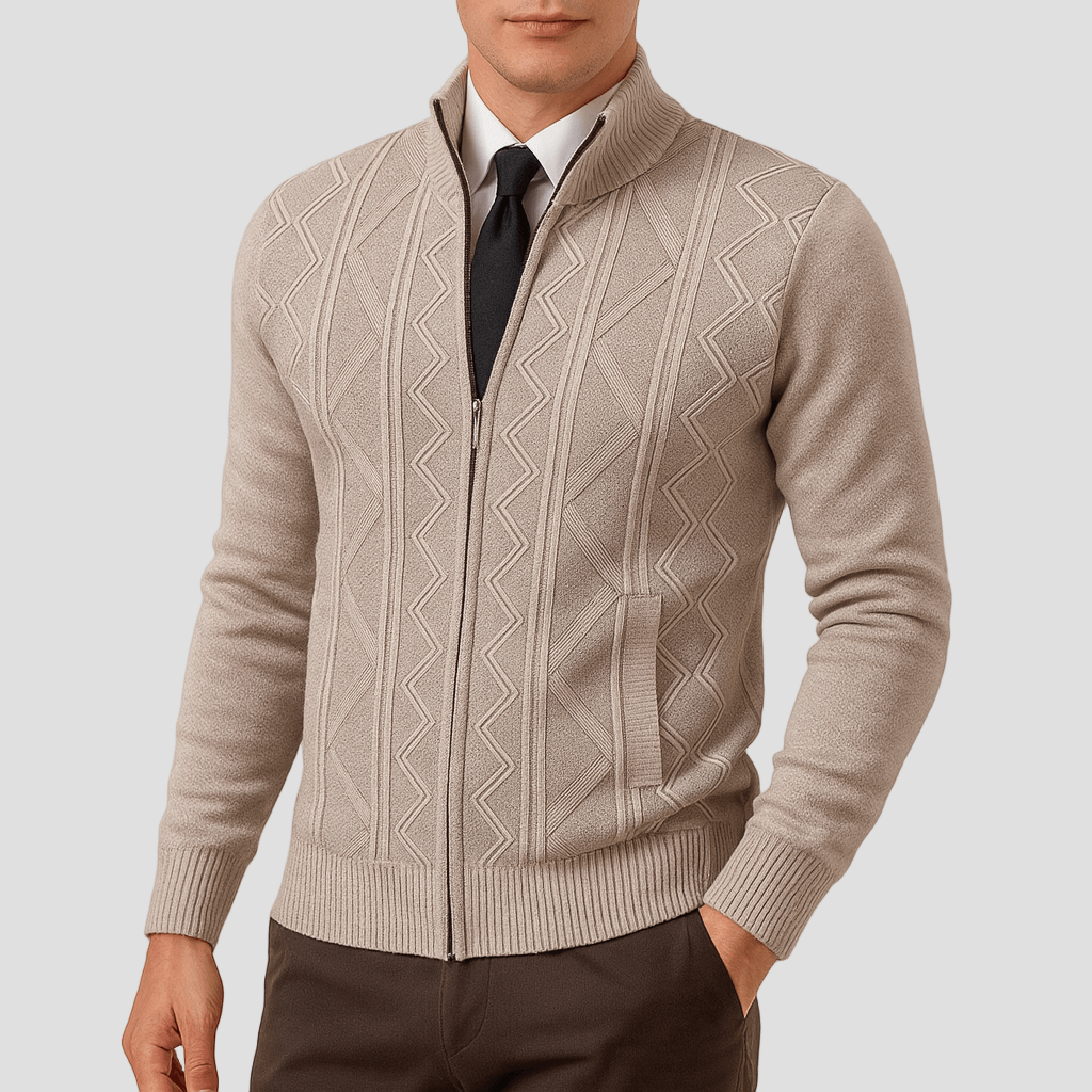 Zip-Up Cardigan For Men