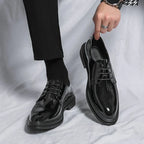 Men's Black Patent Leather Derby Shoes