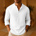 Men's Relaxed Fit Long Sleeve Shirt with Dropped Shoulder