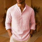 Men's Relaxed Fit Long Sleeve Shirt with Dropped Shoulder