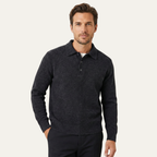 Knit polo collar sweater
