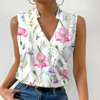 Sleeveless V-Neck Wrap Blouse