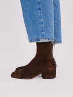 Women's faux suede block heel ankle boots