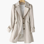 Women's chic tailored trench coat with lapel collar
