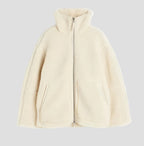 Sherpa Teddy Oversized Jacket with High Collar
