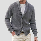 Wool Mens Shawl Collar Cardigan Sweater