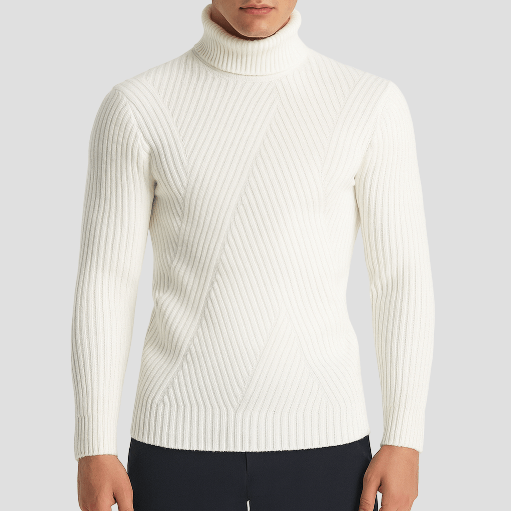 Rib Knit Turtleneck Sweater