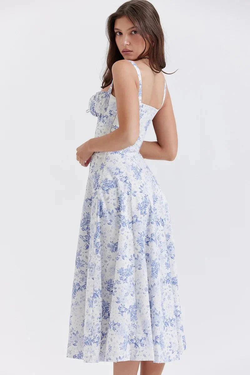 Floral Corset Midi Dress