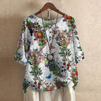 Women's Vintage Floral Print Blouse
