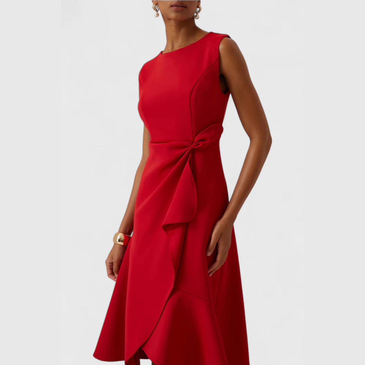 Women's Draped Midi Dress