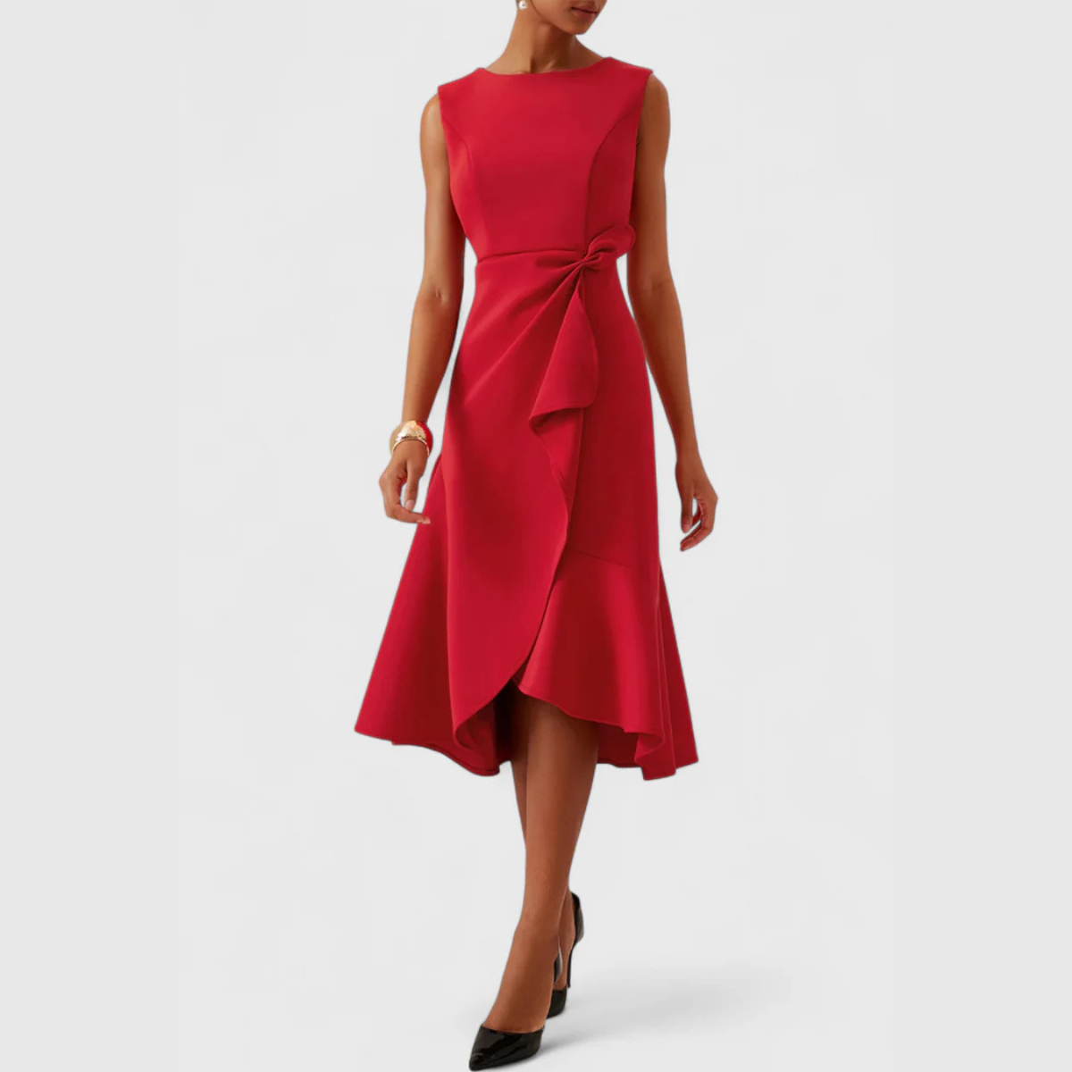 Women's Draped Midi Dress