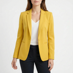 Women's tailored single breasted blazer in yellow