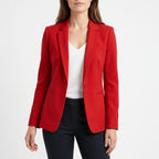 Women's tailored single breasted blazer in dark red