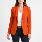 Women's tailored single breasted blazer in orange