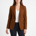 Women's tailored single breasted blazer in brown