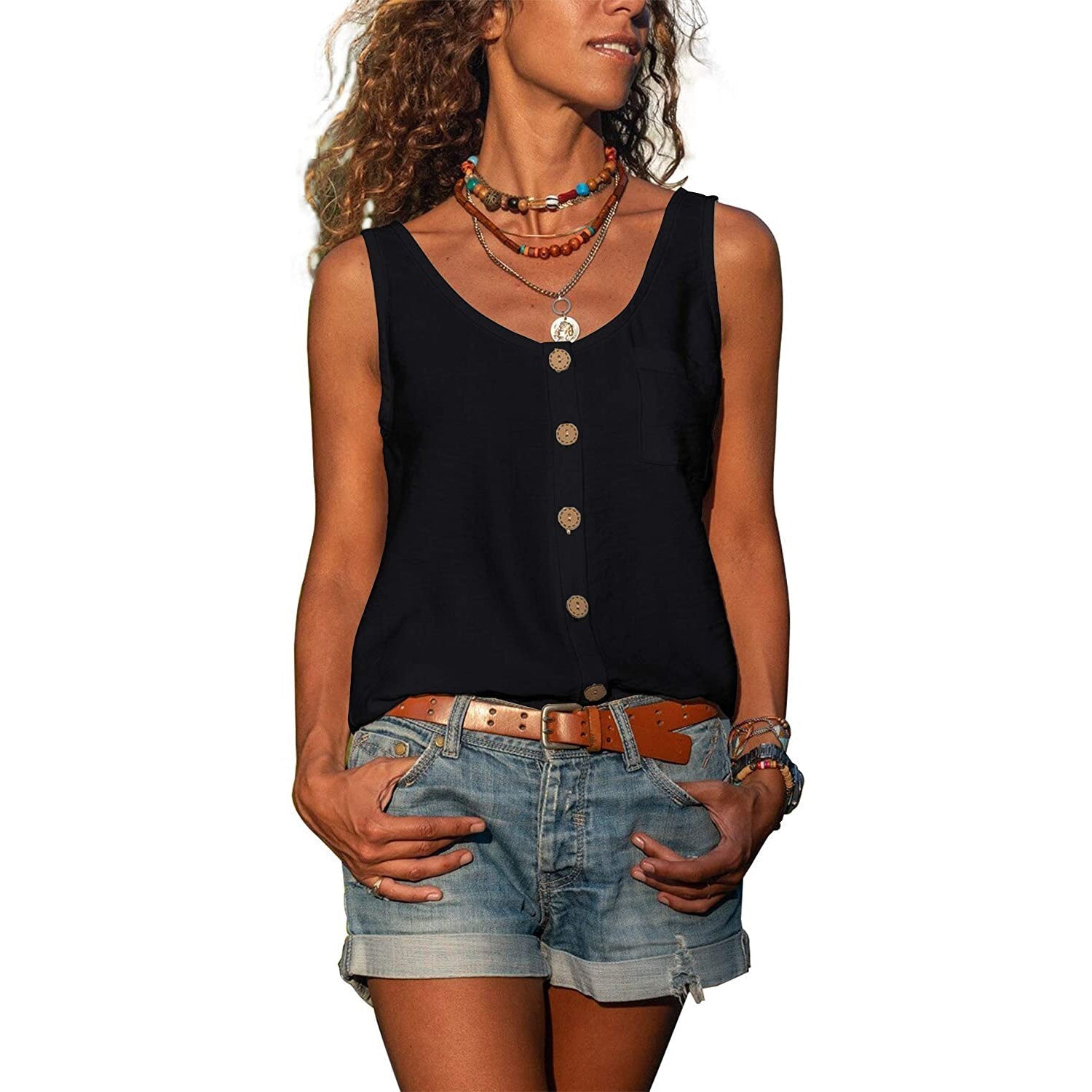 Relaxed Ibiza Style Sleeveless Top