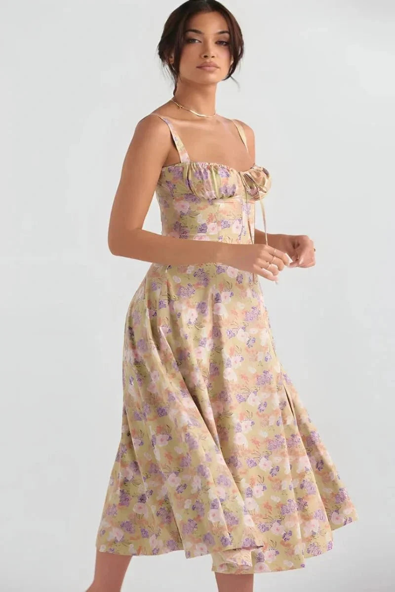 Floral Corset Midi Dress