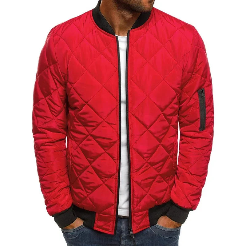 Men's diamond pattern layering jacket for the season in red
