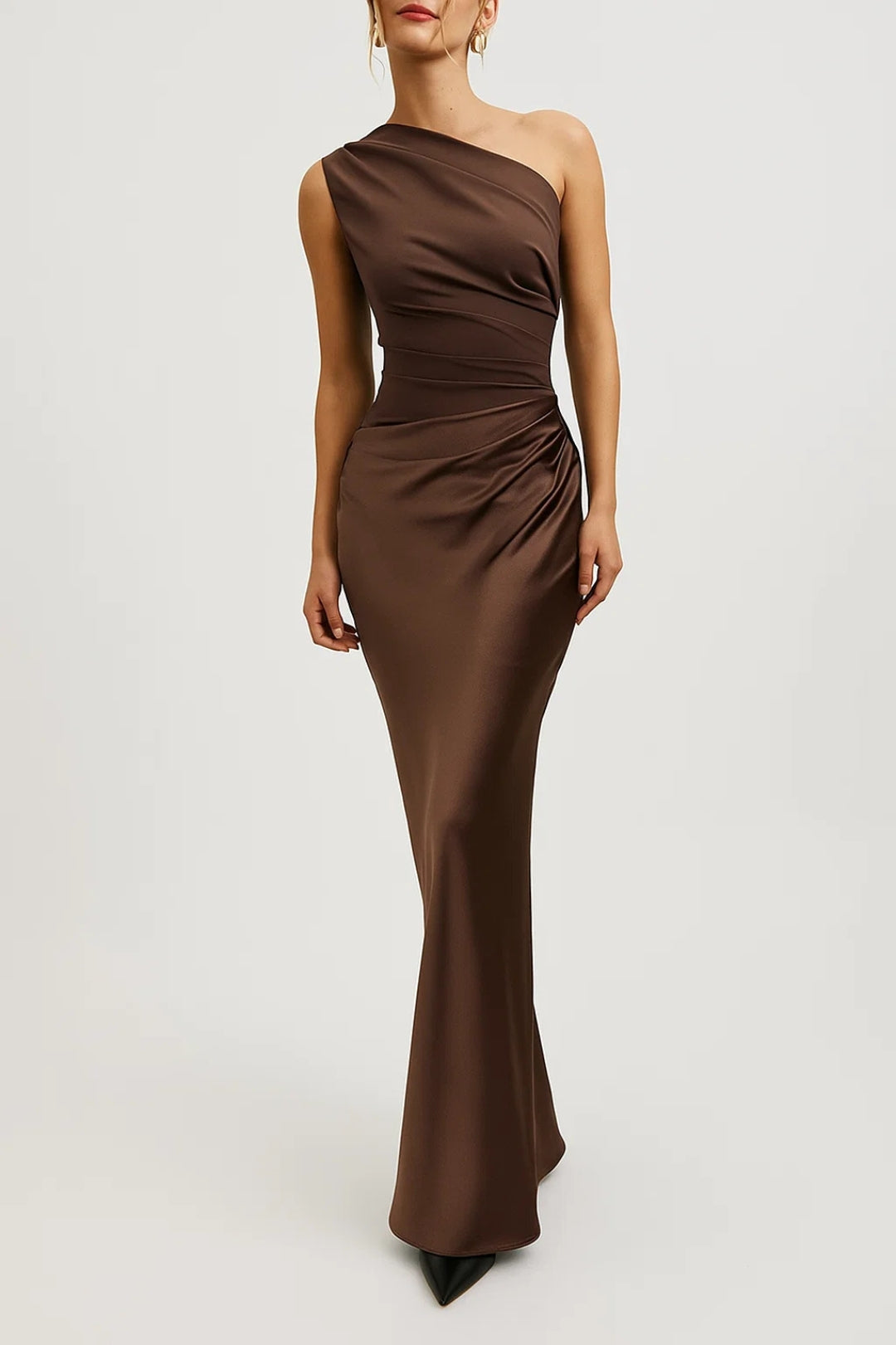 One Shoulder Body-Con Maxi Dress