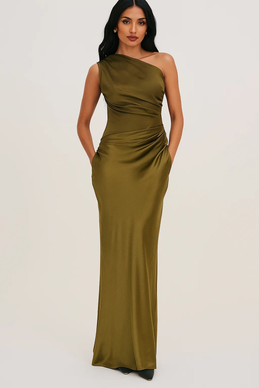 One Shoulder Body-Con Maxi Dress
