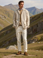 Tailored Wool Jacket with Lapel Collar