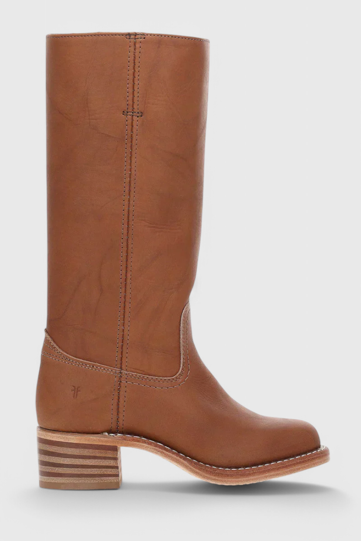 Heeled Leather Knee-High Boots