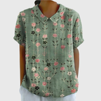 Floral Linen Short Sleeve Women