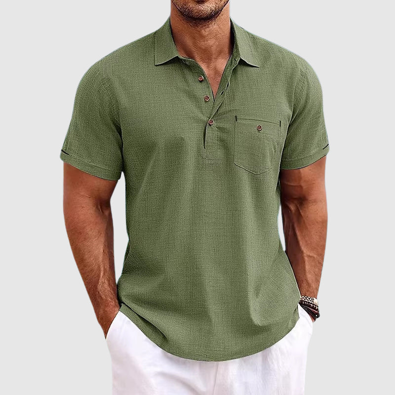 Classic Linen Polo Shirt
