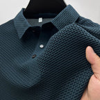 Polo Shirt Knitted Basket-Weave Texture
