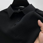 Polo Shirt Knitted Basket-Weave Texture