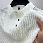 Polo Shirt Knitted Basket-Weave Texture