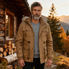 Men's Hooded Winter Jacket with Thick Plush Lining