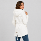 Lightweight hooded cotton blend windbreaker jacket