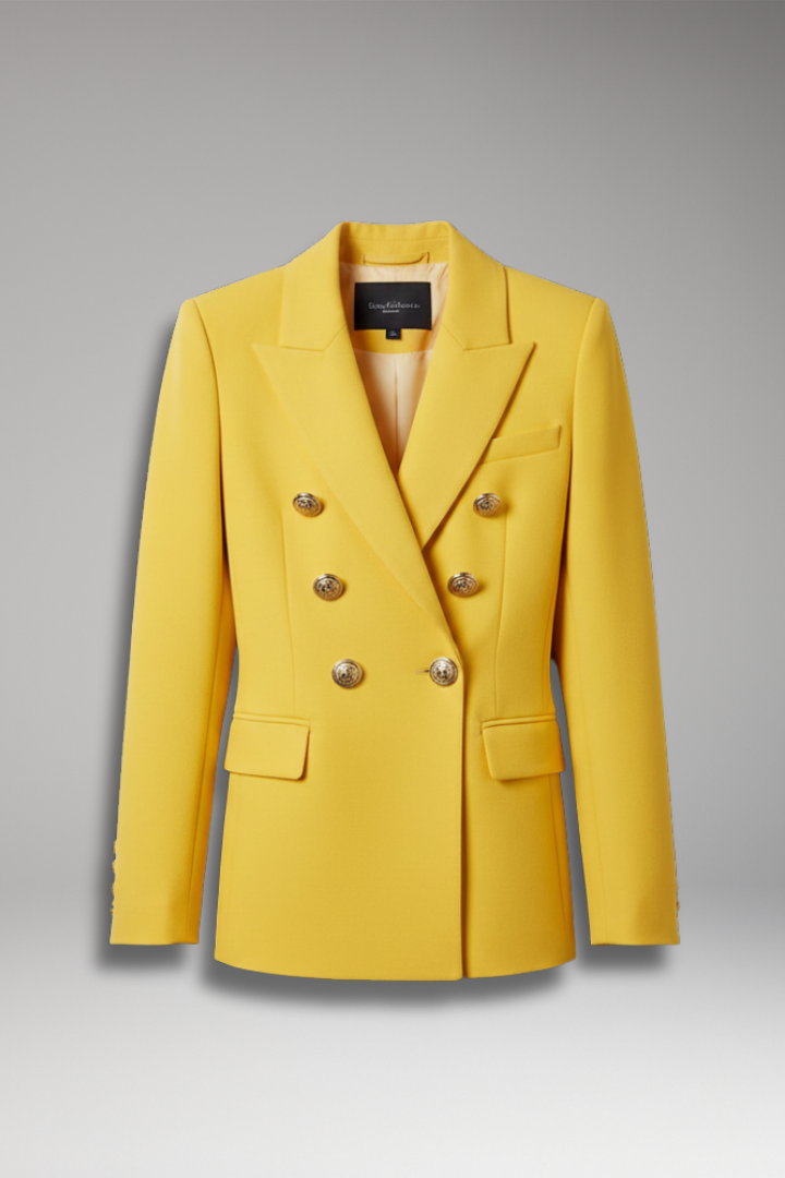 Women's Lapel Blazer Overlapping Front Long Sleeves