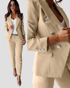 Women's Double-Breasted Blazer & Pants Set