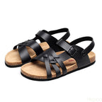 Women's leather orthopedic sandals featuring an adjustable strap for customizable comfort and support. 1
