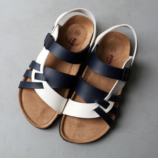 Women's leather orthopedic sandals featuring an adjustable strap for customizable comfort and support. 5