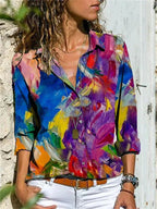 Women's long sleeve blouse designed for versatile office and casual wear, featuring a stylish cut and comfortable fabric. 1