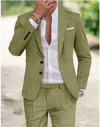 Men's Relaxed Fit Suit Jacket Trouser Set