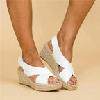 Crossover Wedge Espadrilles Sandals